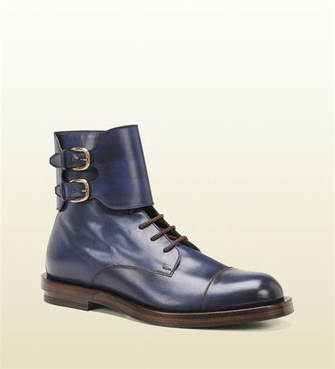gucci blue combat boots